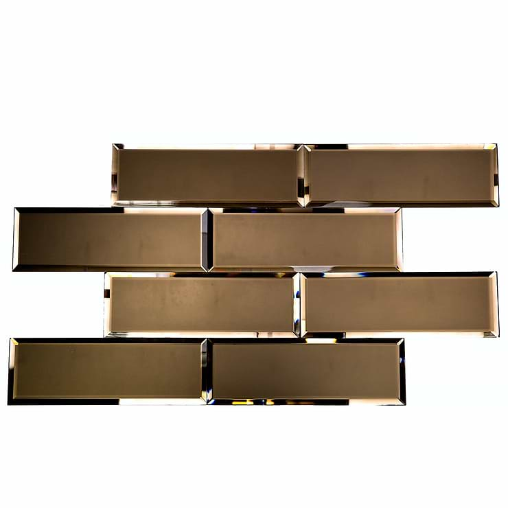 Bronze Beveled 4x12 Mirror Tile