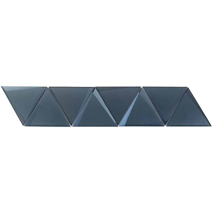 Remington Midnight Beveled Triangles Glass Mosaic Tile