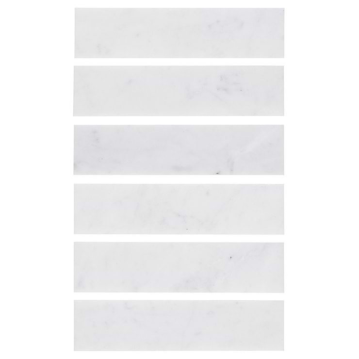 Brushed Stone Carrara White 2x8 Brushed Marble Subway Tile