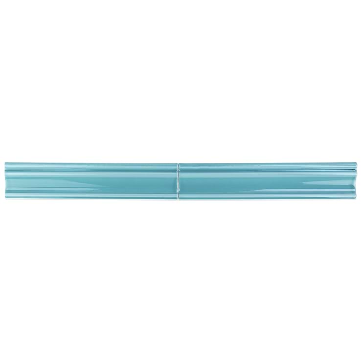 Seaport Aquamarine 2x10 Polished Ceramic Chair Rail Liner