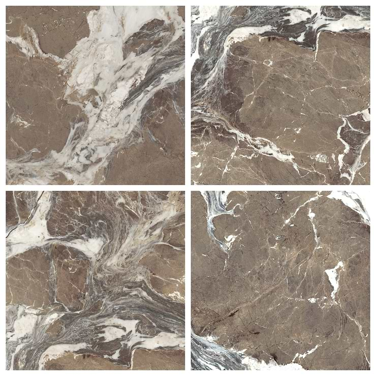 Autograph Espresso Brown 48x48 Marble Look Satin Porcelain Tile