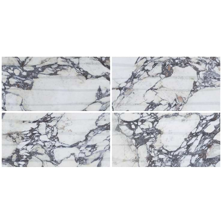 Autograph Vibe Arabescato White 24x48 3D Textured Marble Look Matte Porcelain Tile