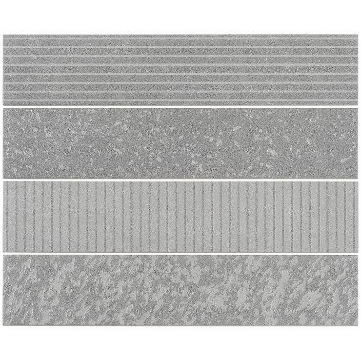 Texstone Deco Gris Gray 4x19 Matte Porcelain Subway Tile