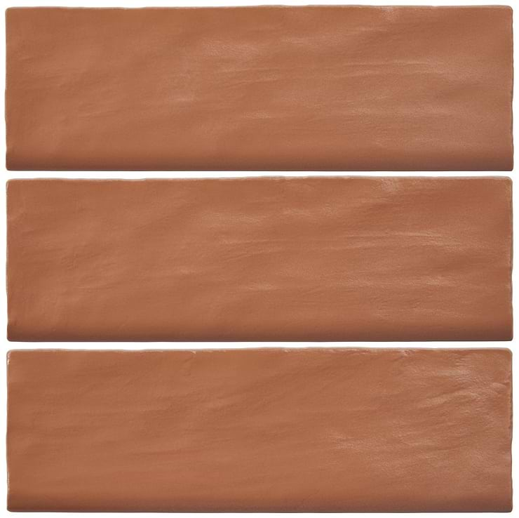 Montauk Terracotta 2x8 Mix Finish Ceramic Bullnose