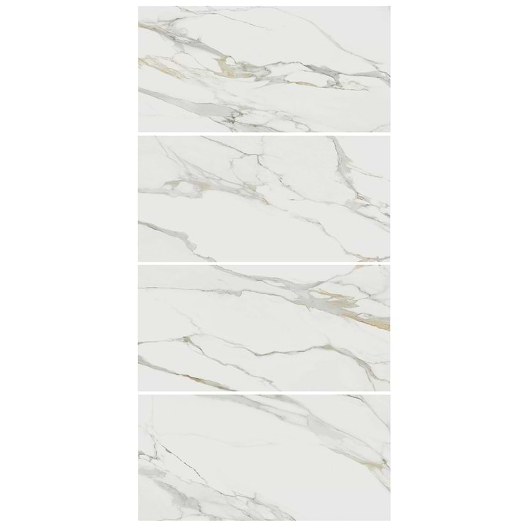 Minera Aurora Gold 24x48 Marble Look Polished Porcelain Tile