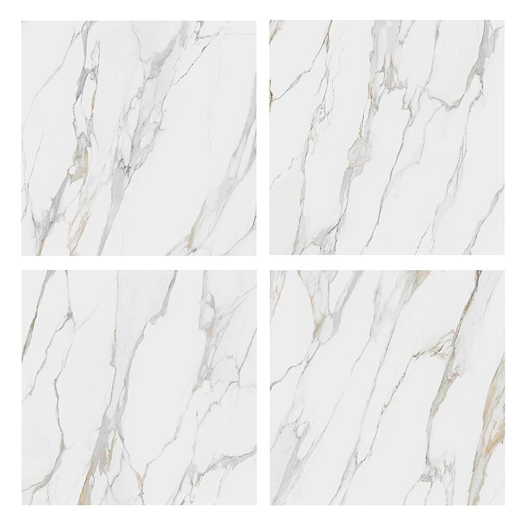 Minera Aurora Gold 48x48 Marble Look Polished Porcelain Tile