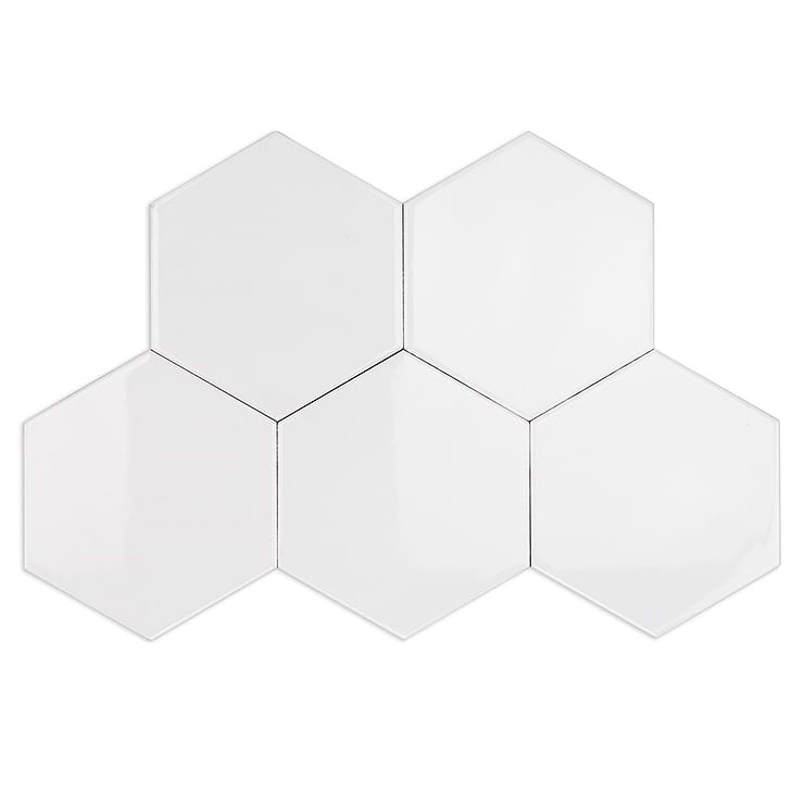 Exagoni Puro Blanco Brillo Hexagon Ceramic Tile