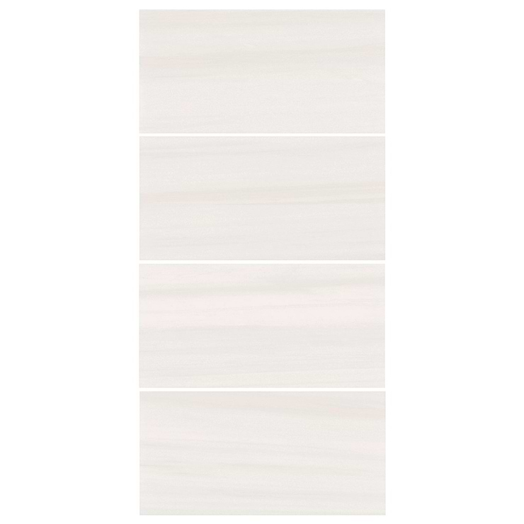 Minera Dolomite Warm White 12x24 Marble Look Polished Porcelain Tile