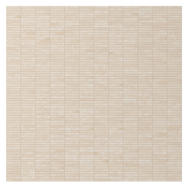 Era Crema Beige 1x6 Stacked Limestone Look Matte Porcelain Mosaic Tile