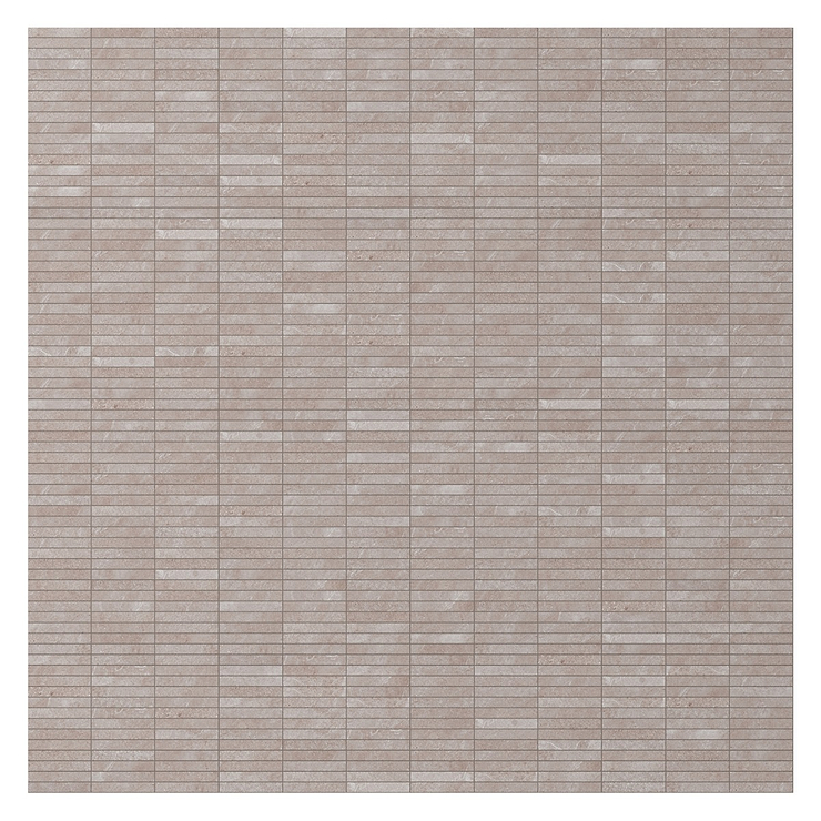 Era Caramel Brown 1x6 Stacked Limestone Look Matte Porcelain Mosaic Tile