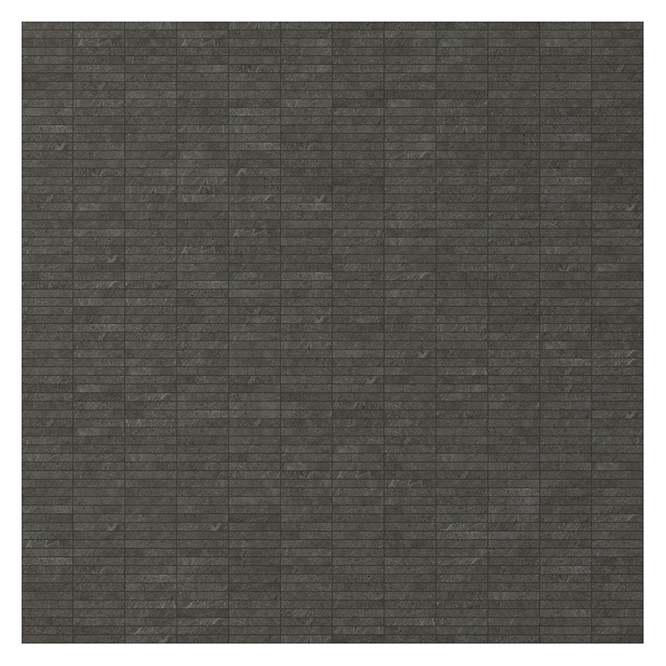 Era Charcoal Black 1x6 Stacked Limestone Look Matte Porcelain Mosaic Tile