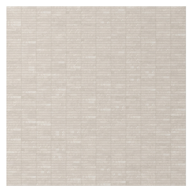 Era Linen White 1x6 Stacked Limestone Look Matte Porcelain Mosaic Tile