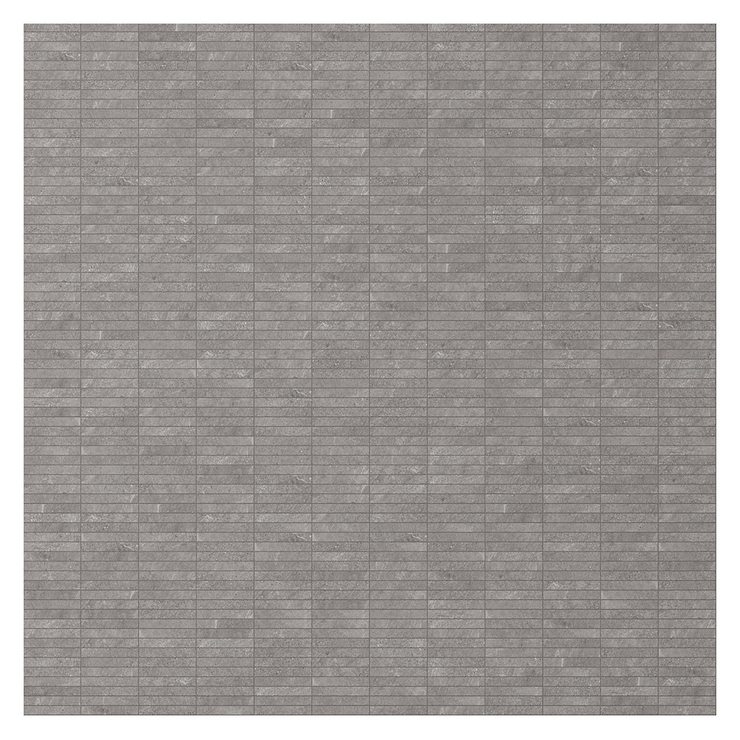 Era Slate Gray 1x6 Stacked Limestone Look Matte Porcelain Mosaic Tile