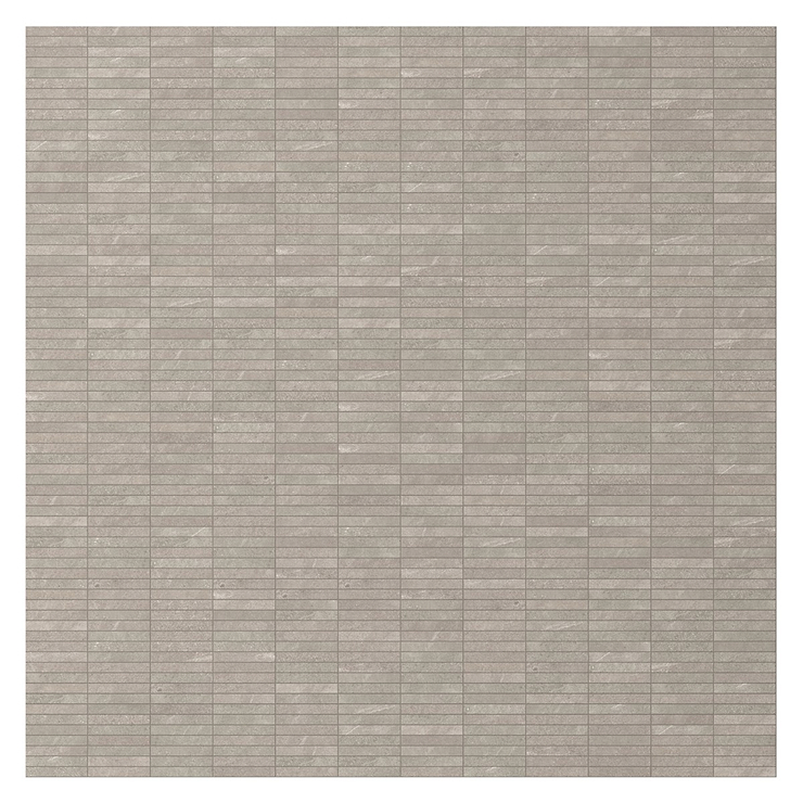 Era Silver Gray 1x6 Stacked Limestone Look Matte Porcelain Mosaic Tile