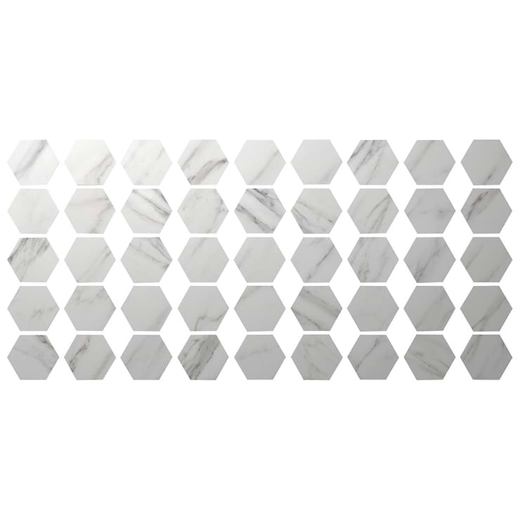Amalfi Statuario 6” Hexagon Polished Porcelain Tile