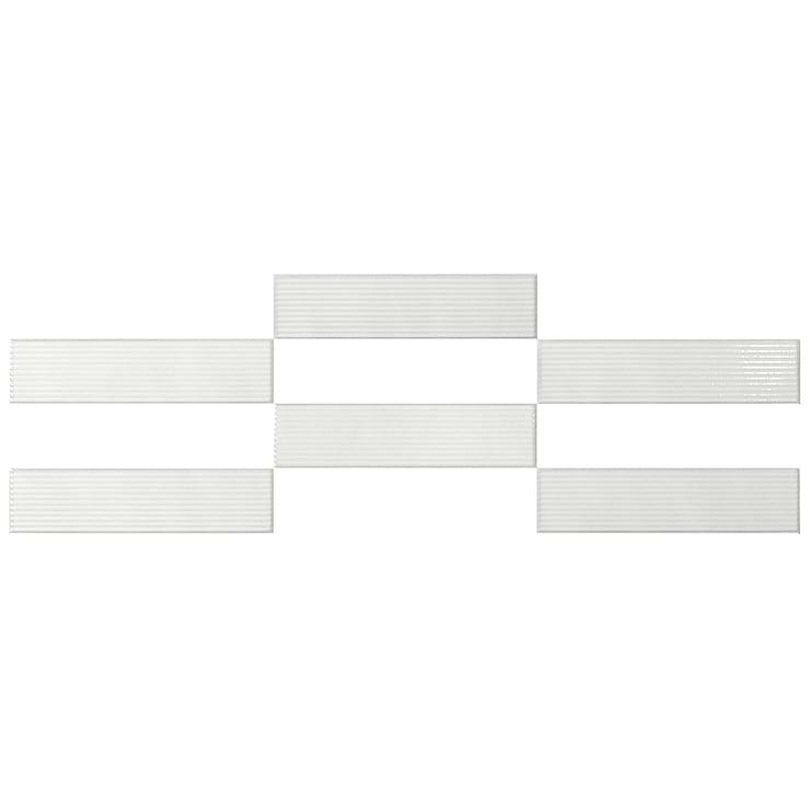 Stacy Garcia ArtBlock Bianco White 4x16 Fluted Glossy Porcelain Tile