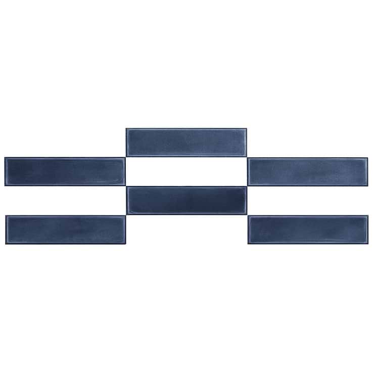 Stacy Garcia ArtBlock Denim Blue 4x16 Matte Porcelain Tile