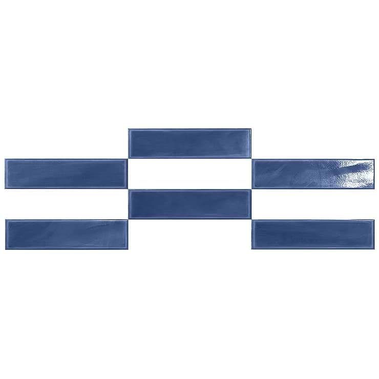Stacy Garcia ArtBlock Denim Blue 4x16 Glossy Porcelain Tile
