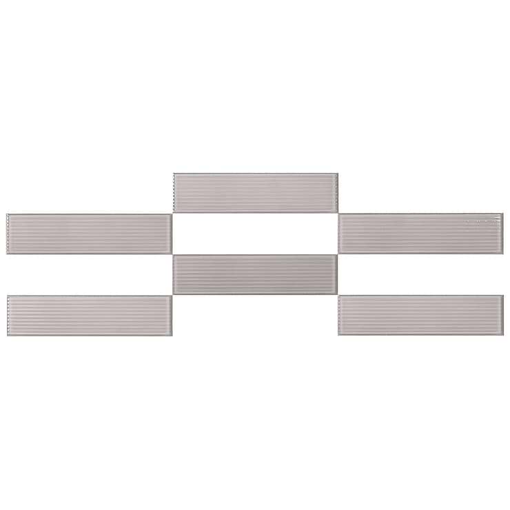 Stacy Garcia ArtBlock Grigio Gray 4x16 Fluted Glossy Porcelain Tile