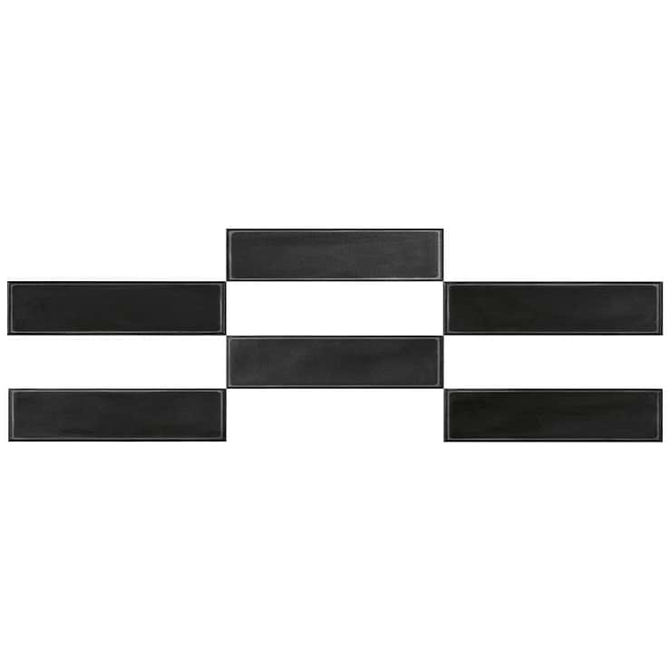 Stacy Garcia ArtBlock Nero Black 4x16 Matte Porcelain Tile