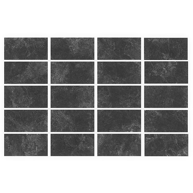 Marmo Perfetto Nero Black 24x48 Semi-Polished Porcelain Tile