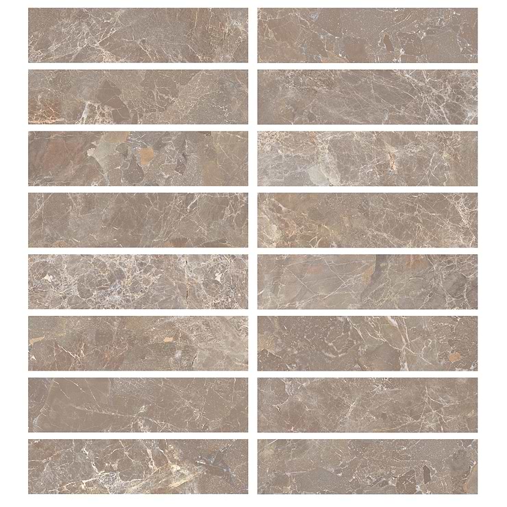 Marmo Perfetto Tortora Gray 4x16 Semi-Polished Porcelain Tile