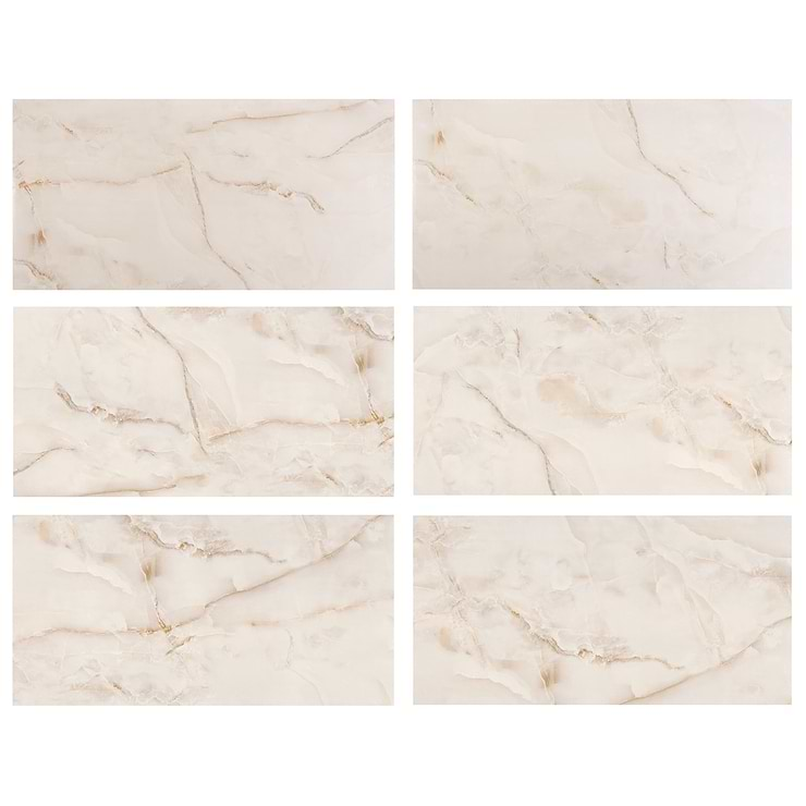 Lumina Onyx Pearl Beige 24x48 Polished Porcelain Tile