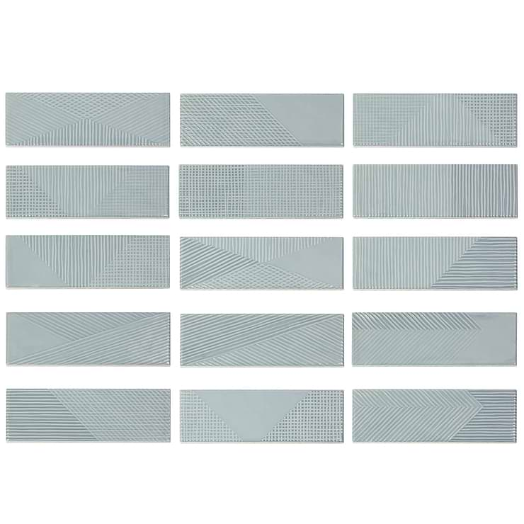 Enigma Ash Blue 2x8 Polished Ceramic Tile