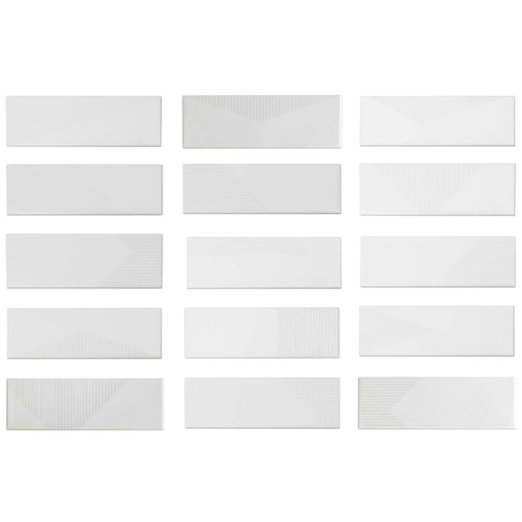 Enigma White 2x8 Polished Ceramic Tile