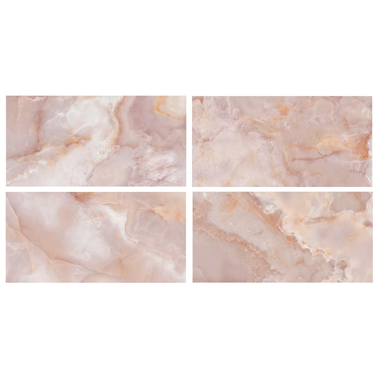 Jewel Onyx Coral Pink 24x48 Polished Porcelain Tile