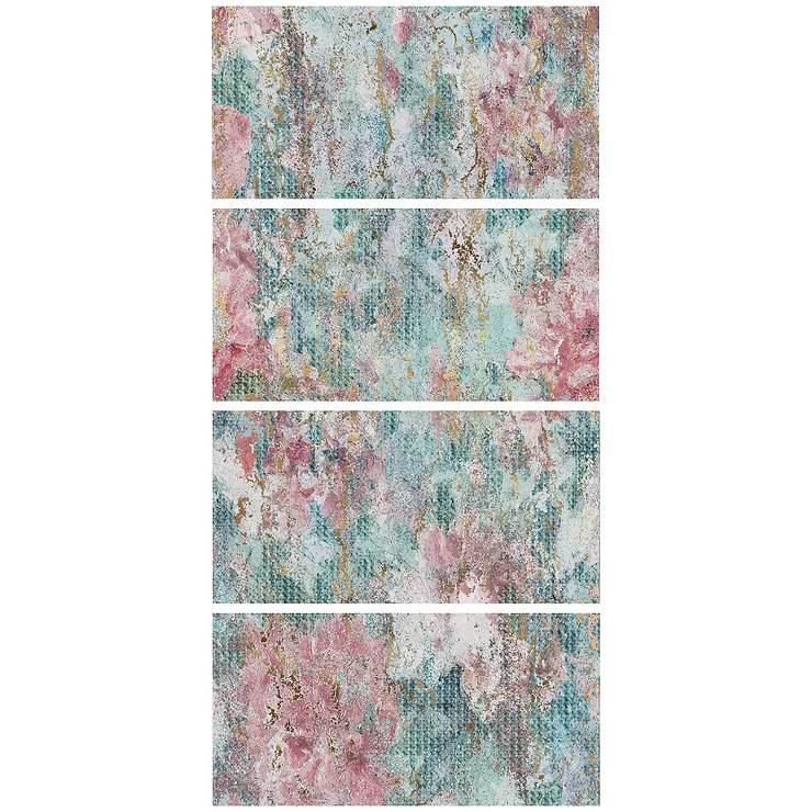 Art Gallery by Paula Purroy Magnolia Multicolor 24x48 Artisan Decor Matte Porcelain Tile