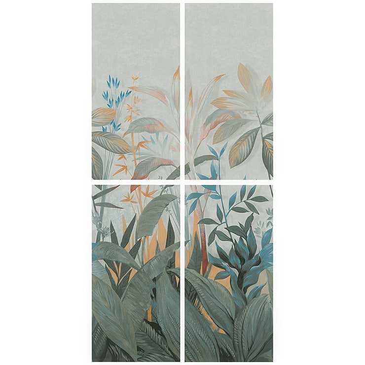 Art Gallery by Paula Purroy Terrace Blue and Green 24x48 Artisan Decor Matte Porcelain Tile