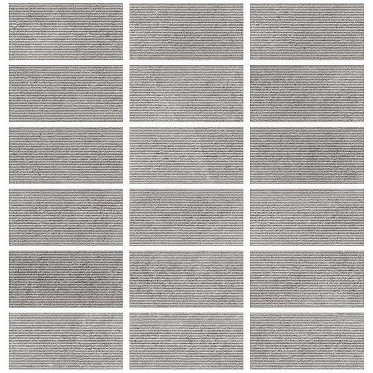 New Rock Fumo Light Gray 12x24 Chiseled Limestone Look Matte Porcelain Tile 
