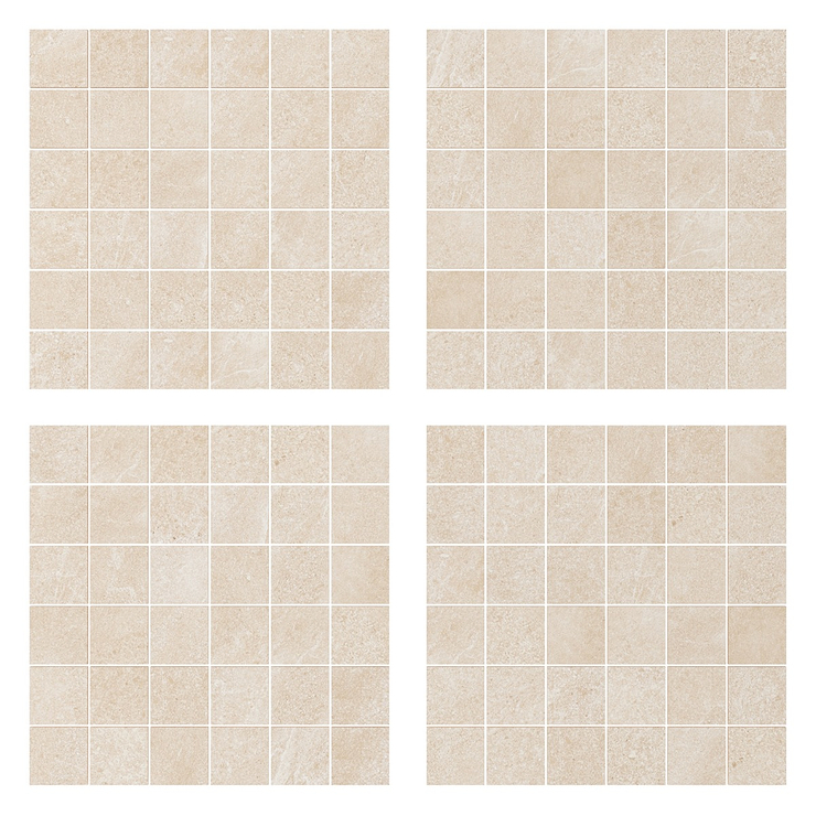 Era Crema Beige 2x2 Limestone Look Matte Porcelain Mosaic Tile