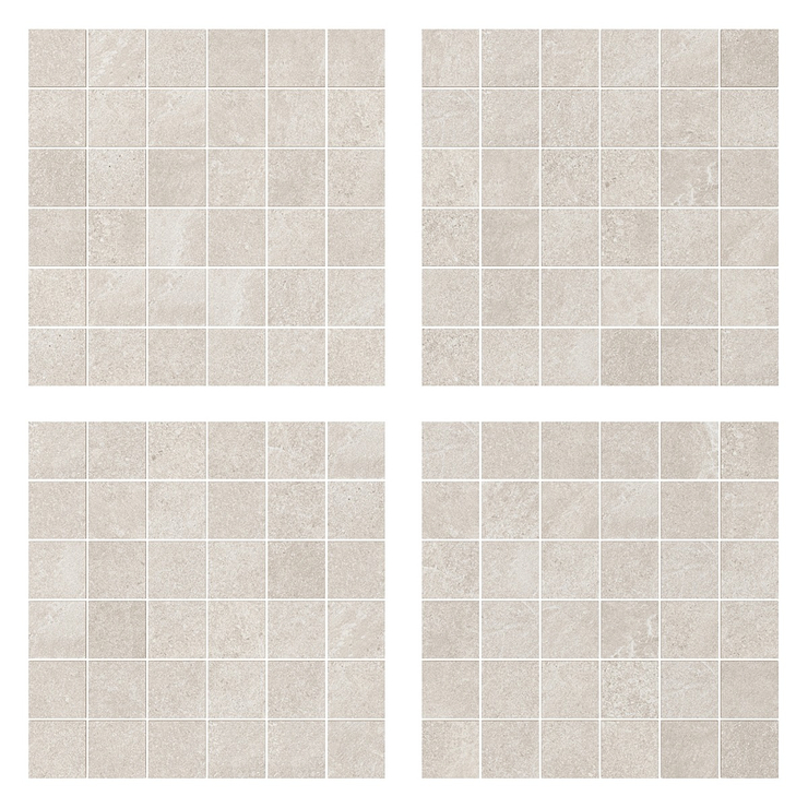 Era Linen White 2x2 Limestone Look Matte Porcelain Mosaic Tile