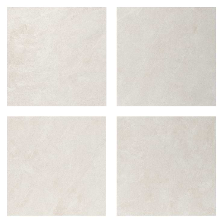 Era Linen White 48x48 Limestone Look Matte Porcelain Tile