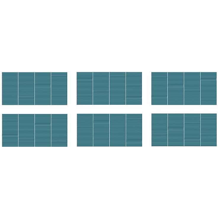 Division Aqua Teal Green 8x16 Fluted 3D Matte Ceramic Wall Tile