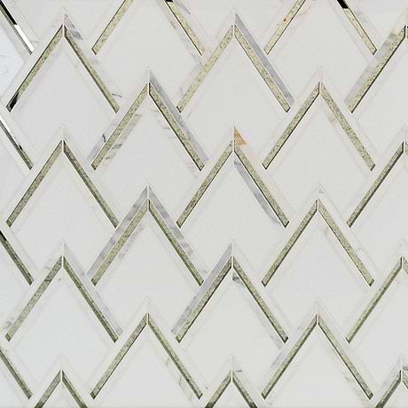 Waterjet Marble + Glass Tile for Backsplash,Kitchen Wall,Bathroom Wall,Shower Wall