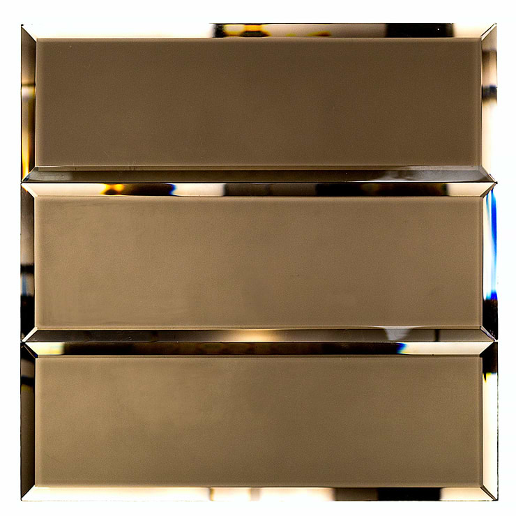 Bronze Beveled 4x12 Mirror Tile