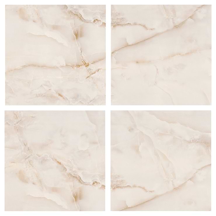 Lumina Onyx Pearl Beige 24x24 Polished Porcelain Tile