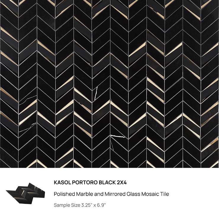 Top Selling Black and Gold Marble Tiles Sample Bundle (5)