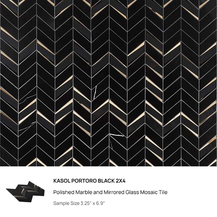 Top Selling Black and Gold Marble Tiles Sample Bundle (5)