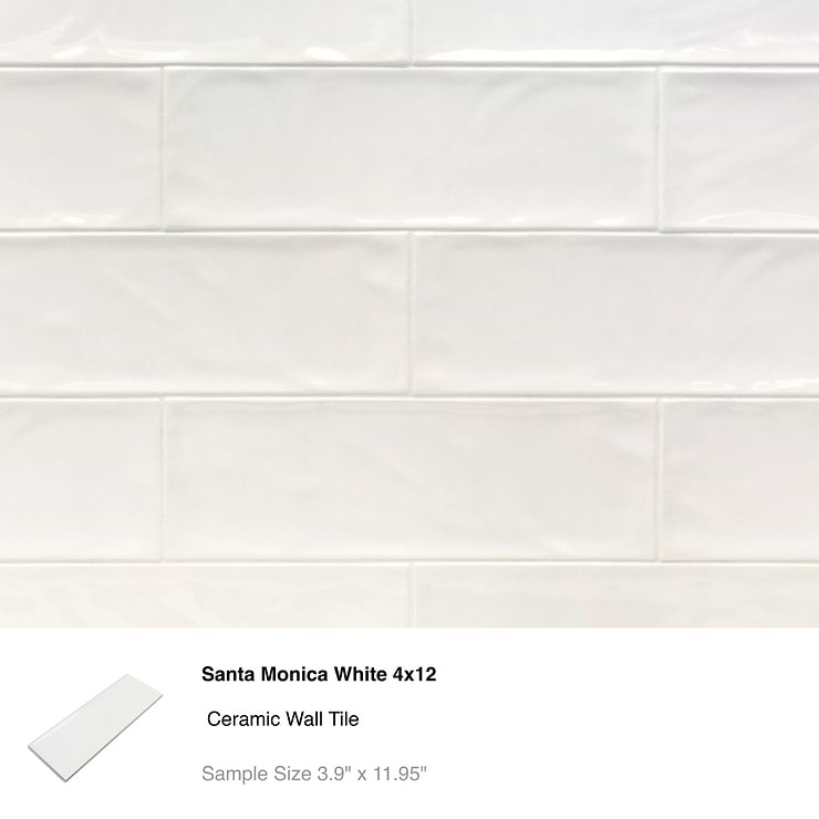 Top Selling White Ceramic Subway Tiles Sample Bundle (5)