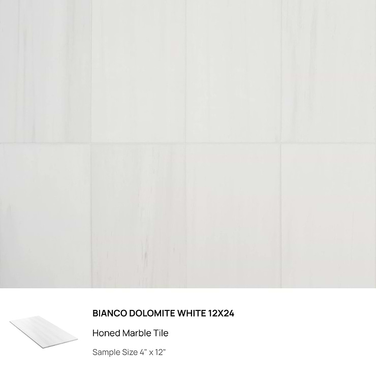 Top Selling White Marble 12x24 Bathroom Tiles Sample Bundle (5)