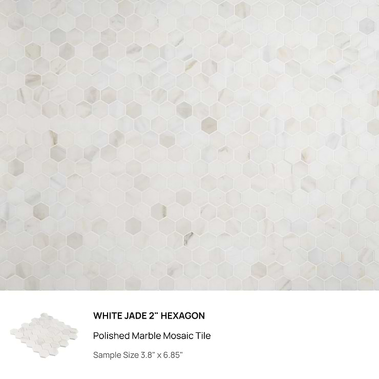 Top Selling White Marble Hexagon Mosaic Tiles Sample Bundle (5)