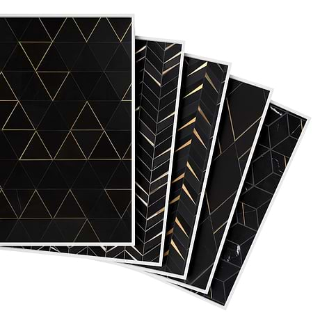 Top Selling Black and Gold Marble Tiles Sample Bundle (5)