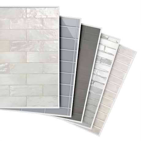 Top Selling Gray Porcelain and Ceramic Subway Tiles Sample Bundle (5)