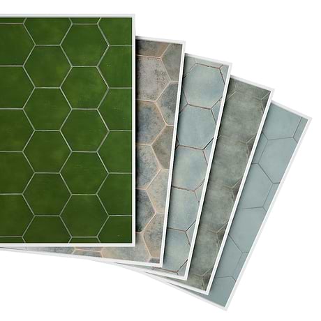 Top Selling Green Porcelain Hexagon Tiles Sample Bundle (5)