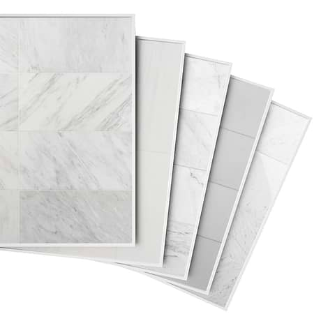 Top Selling White Marble 12x24 Bathroom Tiles Sample Bundle (5)