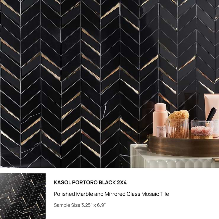 Top Selling Black and Gold Marble Tiles Sample Bundle (5)